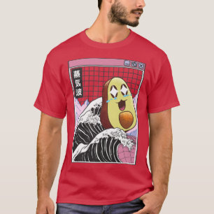 Camiseta Feliz aguacate Kanagawa Wave Digital Kawaii Anime 