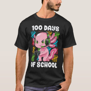Camiseta Feliz Ajolote De 100 Días De Escuela Estudiante Ma