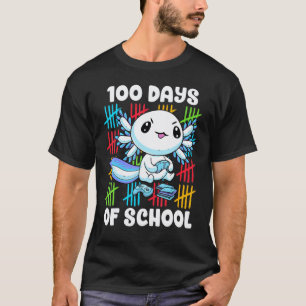 Camiseta Feliz Ajolote De 100 Días De Escuela Estudiante Ma