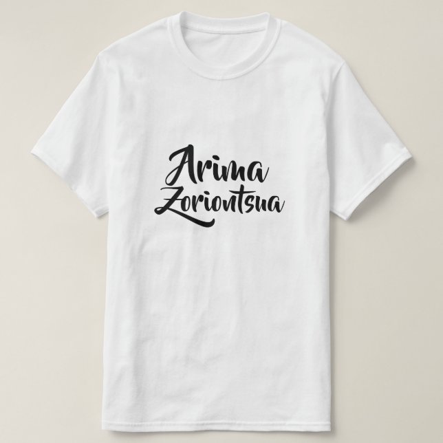 Camiseta Feliz alma en vasco, Arima zoriontsua (Diseño del anverso)
