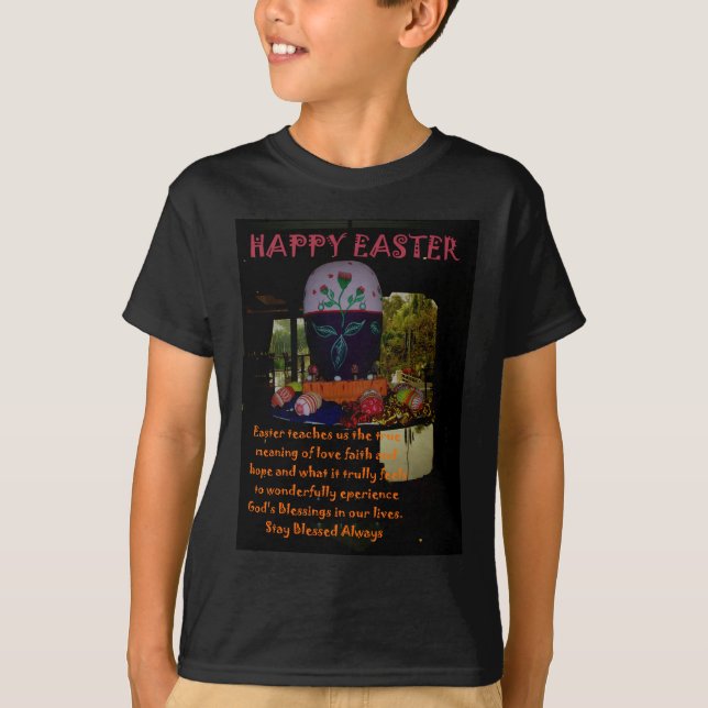 Camiseta Feliz amor de Pascua, fe y deseos de esperanza (Anverso)