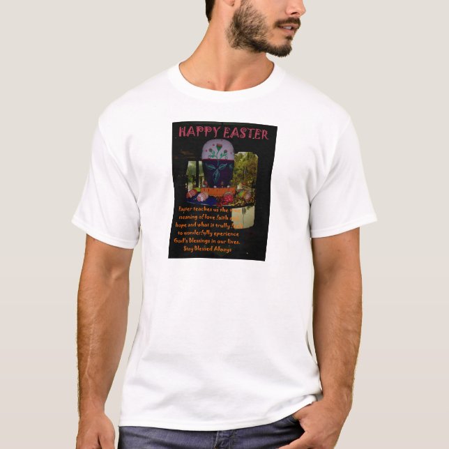 Camiseta Feliz amor de Pascua, fe y deseos de esperanza (Anverso)