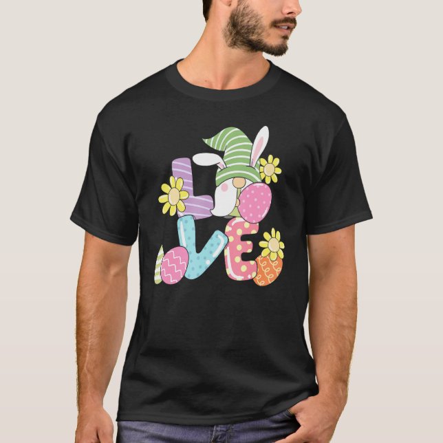 Camiseta Feliz Amor De Pascua, Huevos De Pascua Y Zanahoria (Anverso)
