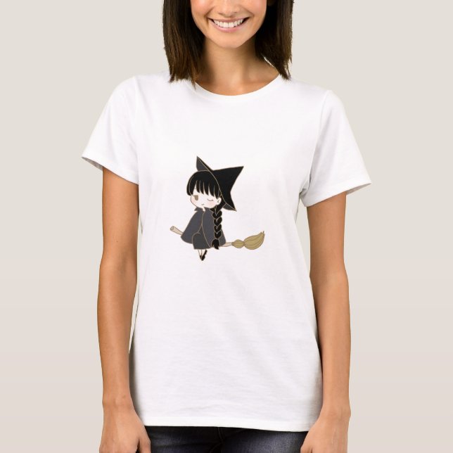 Camiseta Feliz Anime Bruja De Halloween (Anverso)