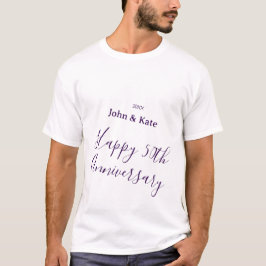 Camiseta Feliz aniversario 50 nombre año simple