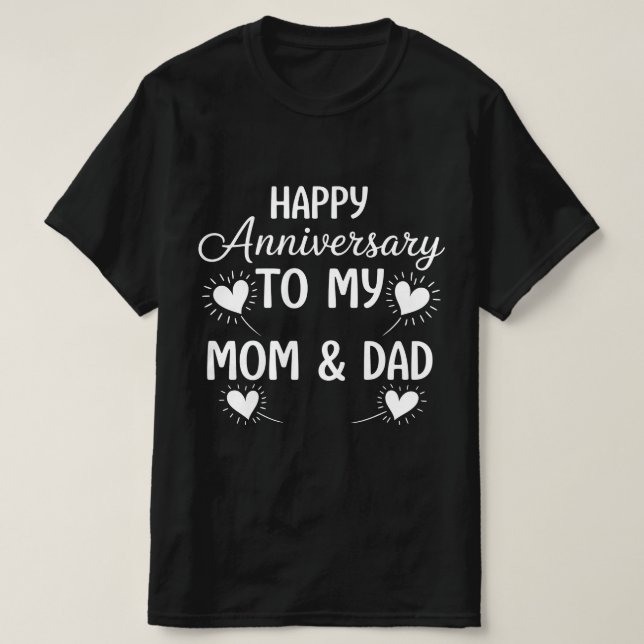 Camiseta Feliz aniversario a mi mamá y papá (Diseño del anverso)