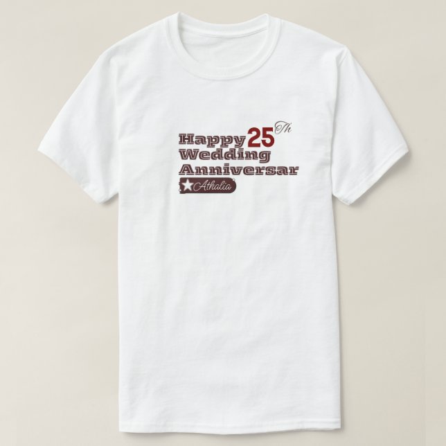 Camiseta Feliz aniversario Boda (Diseño del anverso)