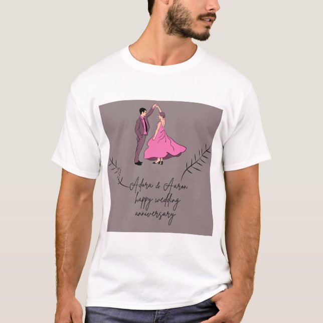 Camiseta Feliz aniversario de boda (Anverso)