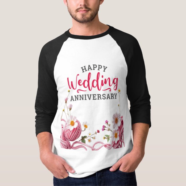 Camiseta Feliz aniversario de bodas  (Anverso)