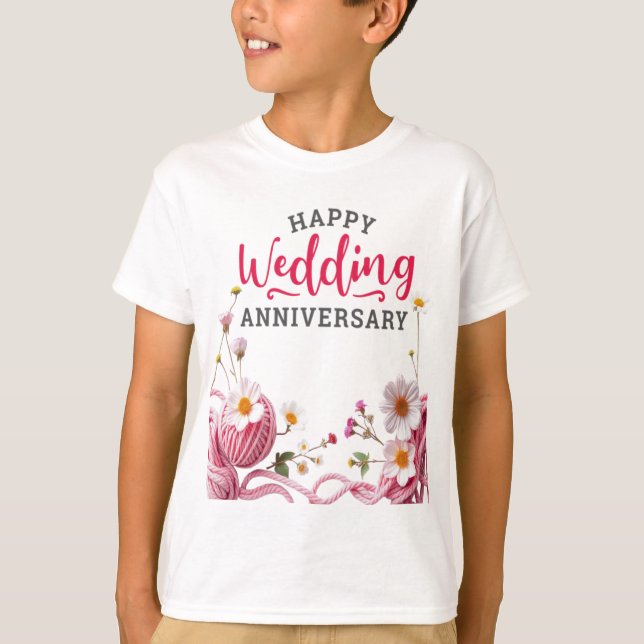 Camiseta Feliz aniversario de bodas (Anverso)