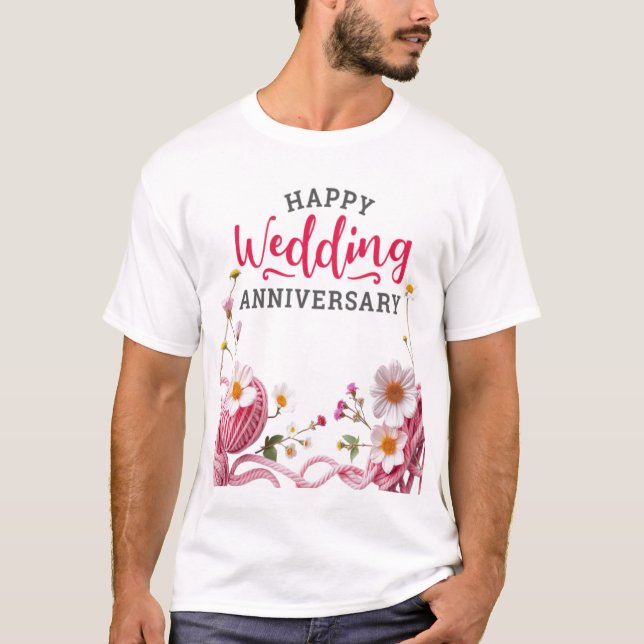 Camiseta Feliz aniversario de bodas  (Anverso)