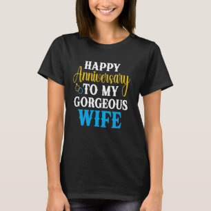 Camiseta Feliz Aniversario De Mi Hermosa Pareja De Esposa