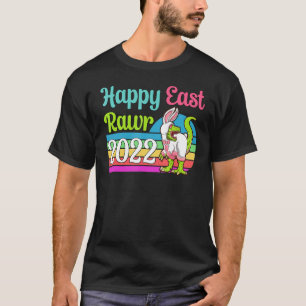 Camiseta Feliz Año 2022 T Rex Dinosaur Easter Egg Bunn