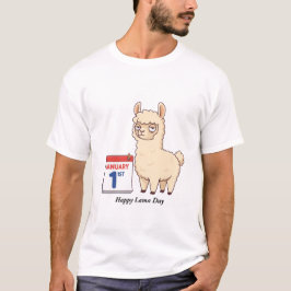 Camiseta Feliz Año Flojo Oveja de Dibujos Animados Sarcásti