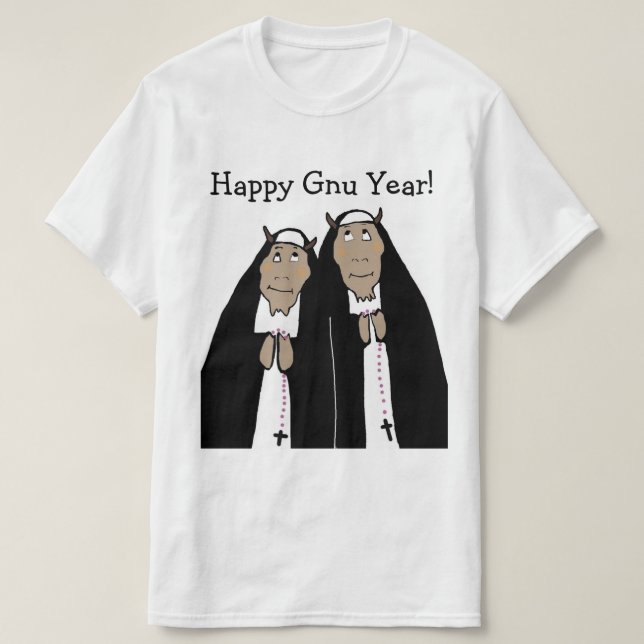 Camiseta Feliz año Gnu (Diseño del anverso)