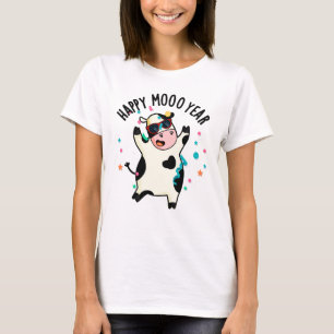 Camiseta Feliz Año Moo Divertido Cow Pun