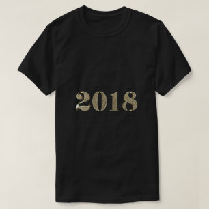 Camiseta Feliz Año Nuevo 2018 Elegante tipografía de aspect