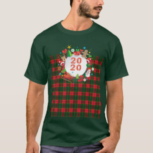 Camiseta ¡Feliz Año Nuevo 2020! Patrón de Escocia