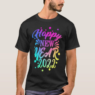 Camiseta Feliz Año Nuevo 2022 Nochevieja Confetti Popping
