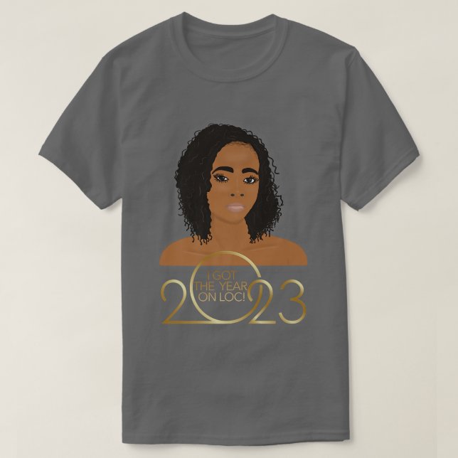 Camiseta Feliz Año Nuevo 2023, bloqueos de bloqueos de cerr (Diseño del anverso)