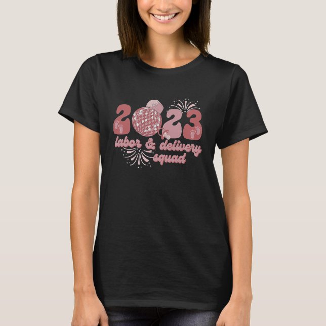 Camiseta Feliz Año Nuevo 2023, Noche de Enfermeras de L&D N (Anverso)