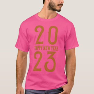 Camiseta Feliz Año Nuevo 2023 Vintage Dark Gold Text