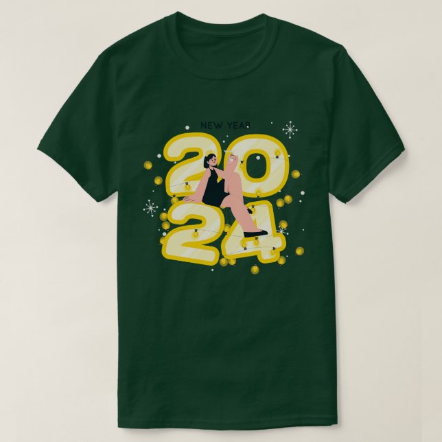 Camiseta Feliz Año Nuevo 2024 (Diseño del anverso)