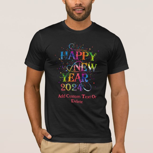 Camiseta Feliz Año Nuevo 2024 colorido Año Nuevo (Anverso)