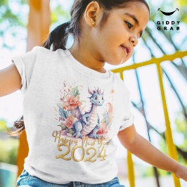 Camiseta Feliz Año Nuevo 2024 Dragón chino negro