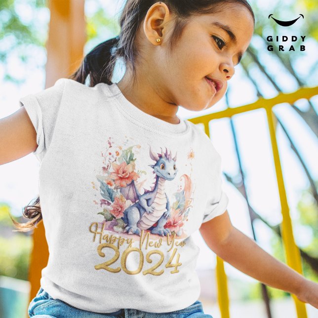 Camiseta Feliz Año Nuevo 2024 Dragón chino negro (Subido por el creador)