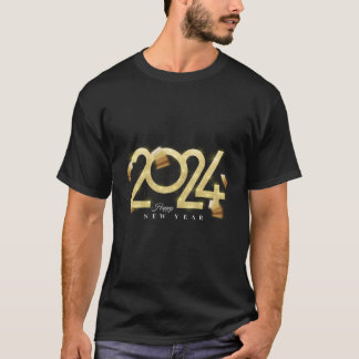 Camiseta Feliz Año Nuevo 2024 Suministros de pago 2024 Feli