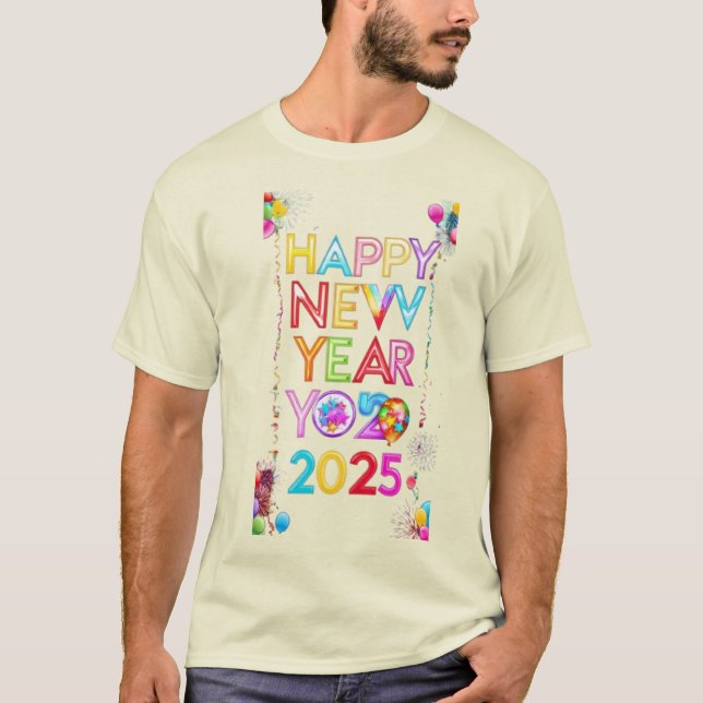 Camiseta Feliz Año Nuevo 2025 (Anverso)