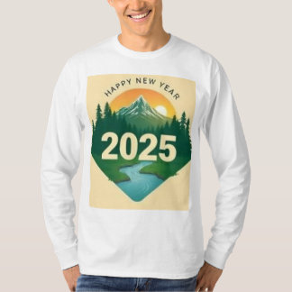 Camiseta Feliz Año Nuevo 2025 Ilusión natural