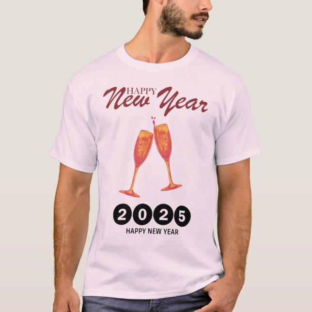 Camiseta "Feliz Año Nuevo 2025 - Vibrante Tee de Tostada de (Anverso)