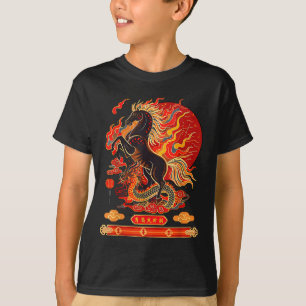 Camiseta Feliz Año Nuevo 2026 Año Nuevo Chino Caballo Zodia