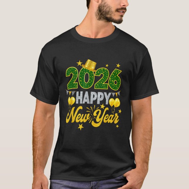 Camiseta Feliz Año Nuevo 2026 Familia coincidente (Anverso)