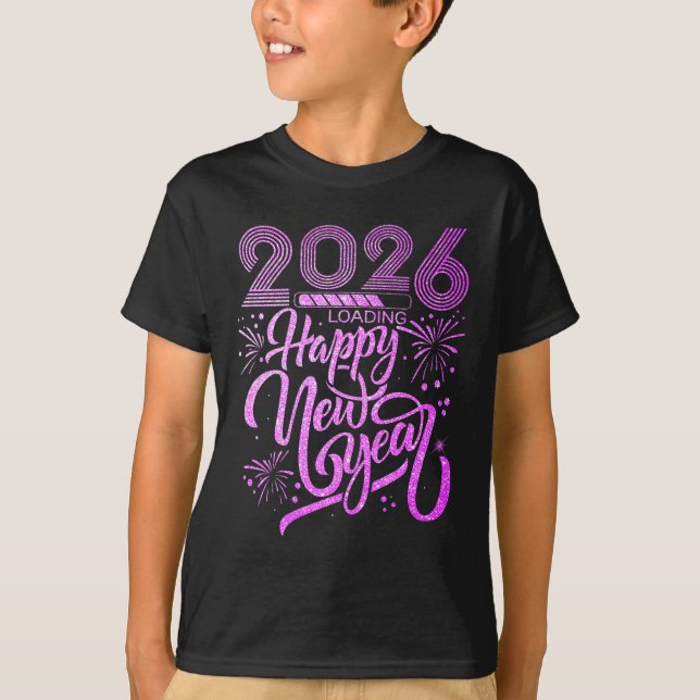 Camiseta Feliz Año Nuevo 2026 Fiesta de fuegos artificiales (Anverso)