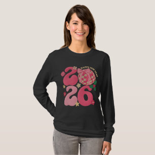 Camiseta Feliz Año Nuevo 2026 Hilo de Ganchillo