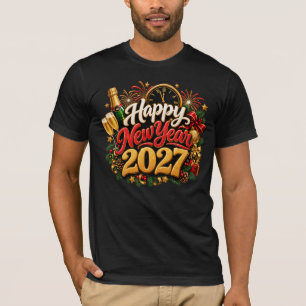 Camiseta Feliz Año Nuevo 2027 Camiseta, Champán Brillo Dora