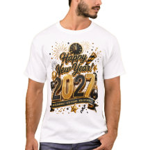 Feliz Año Nuevo 2027 Elegante de Oro Negro