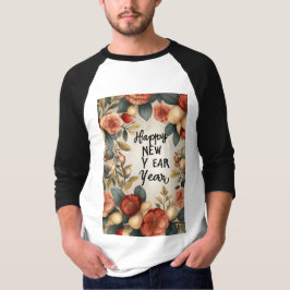 Camiseta Feliz Año Nuevo 3/4 Sleeve Raglan T-Shirt