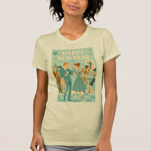 Camiseta Feliz Año Nuevo a mediados de siglo El Baile del M