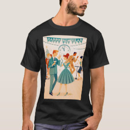 Camiseta Feliz Año Nuevo a mediados de siglo El Baile del M