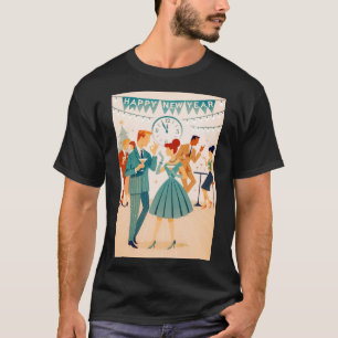 Camiseta Feliz Año Nuevo a mediados de siglo El Baile del M