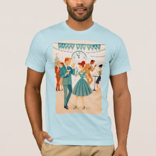 Camiseta Feliz Año Nuevo a mediados de siglo La Danza del M