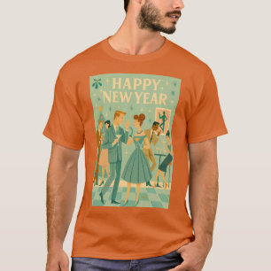 Camiseta Feliz Año Nuevo a mediados de siglo La Danza del M