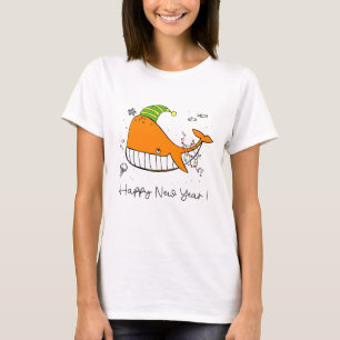 Camiseta feliz año nuevo - amante de las ballenas