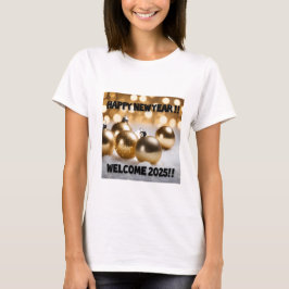 Camiseta Feliz Año Nuevo, Bienvenida 2025