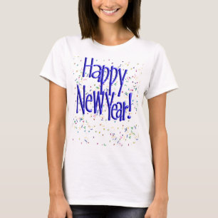Camiseta Feliz Año Nuevo Blue Text