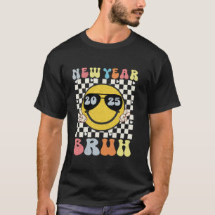 Camiseta Feliz Año Nuevo Bruh 2025 Curiosos niños de Año Nu